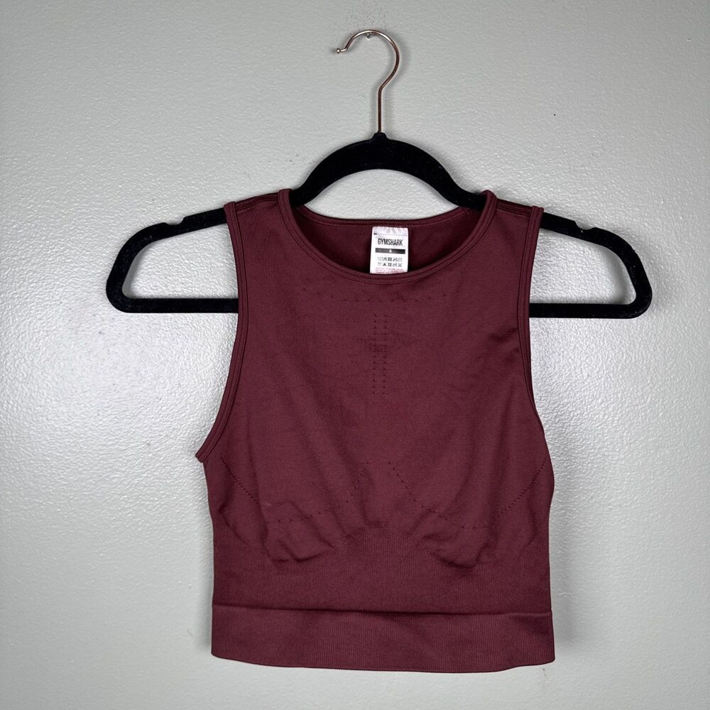 Gymshark Sweat Seamless Midi Tank Fitness‎ Workout Women’s Size S Baked Maroon
